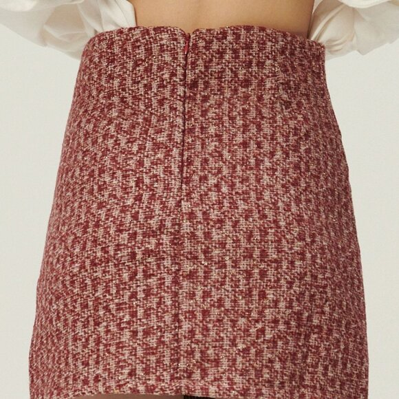 Storets Emeralda Gold Button Tweed Skort S/M - Picture 2 of 15